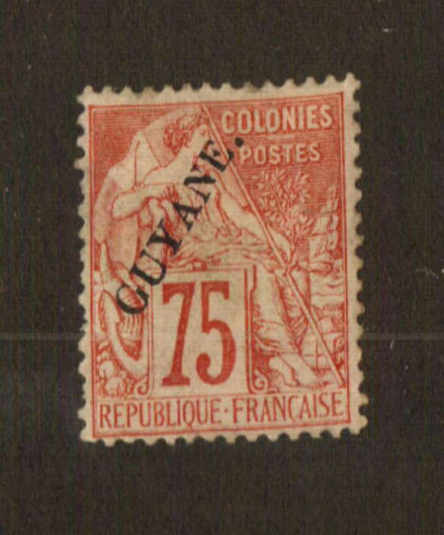 FRENCH GUIANA 1892 Surcharge on Commerce type 75c Rose-carmine on rose. - 74542 - Mint image 0