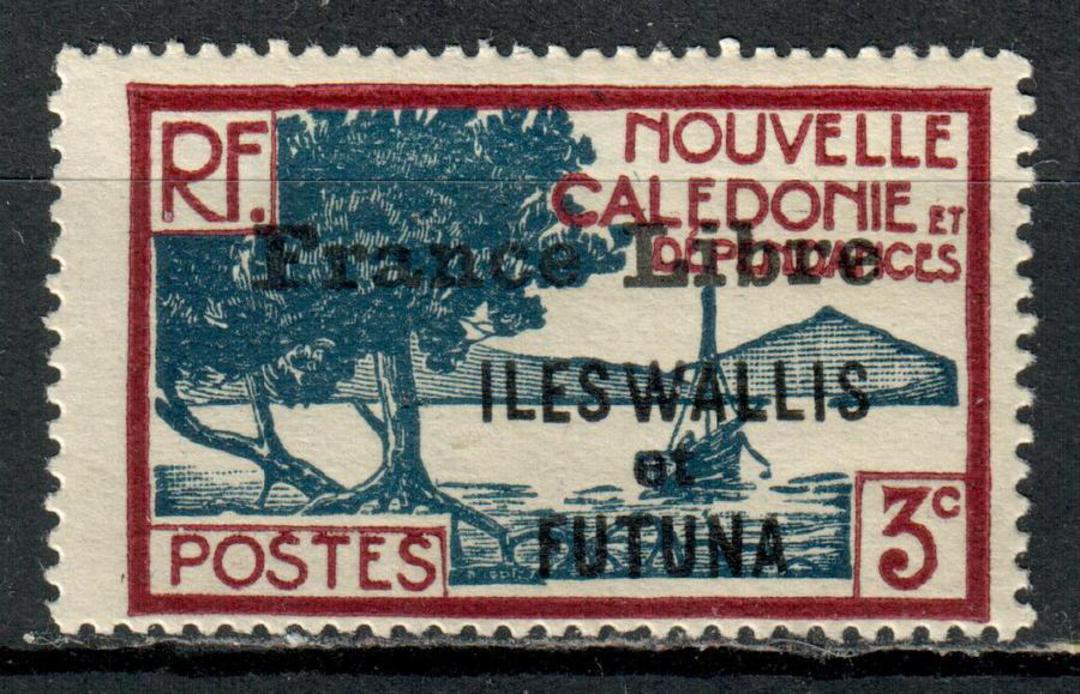 WALLIS and FUTUNA ISLANDS 1941 France Libre 3c Blue and Lake. - 71074 - LHM image 0