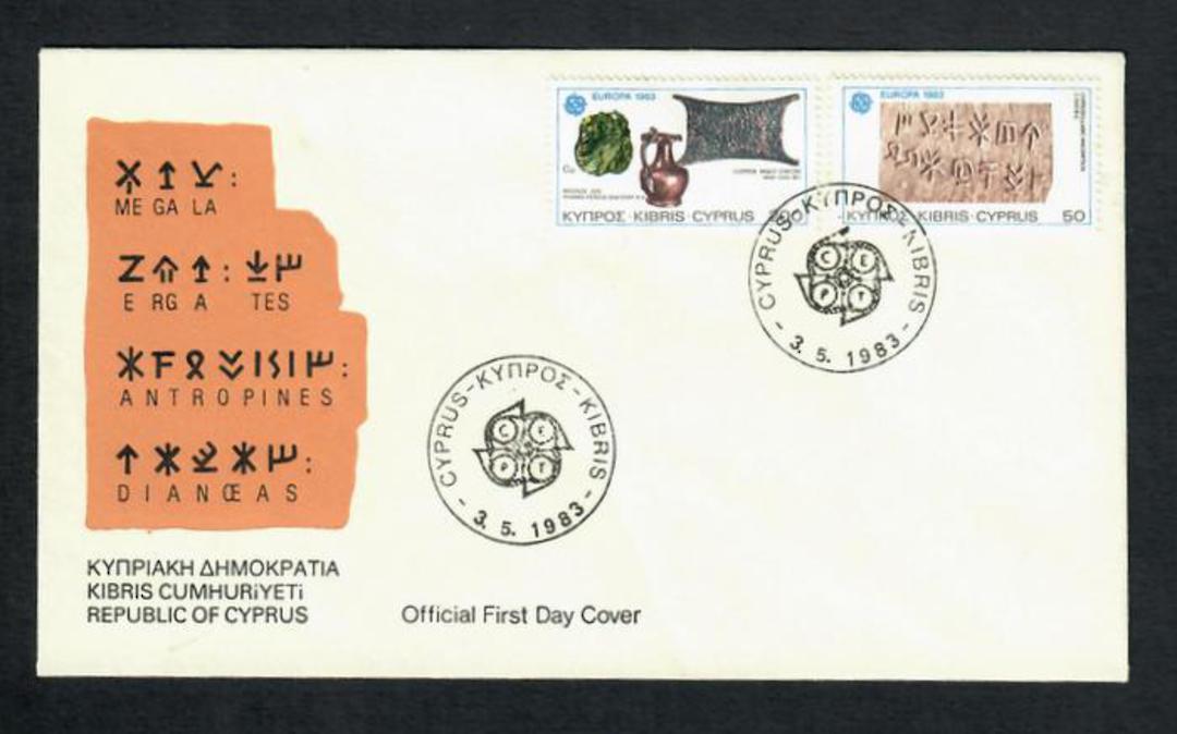 CYPRUS 1983 Europa. Set of 2 on first day cover. - 30638 - FDC image 0