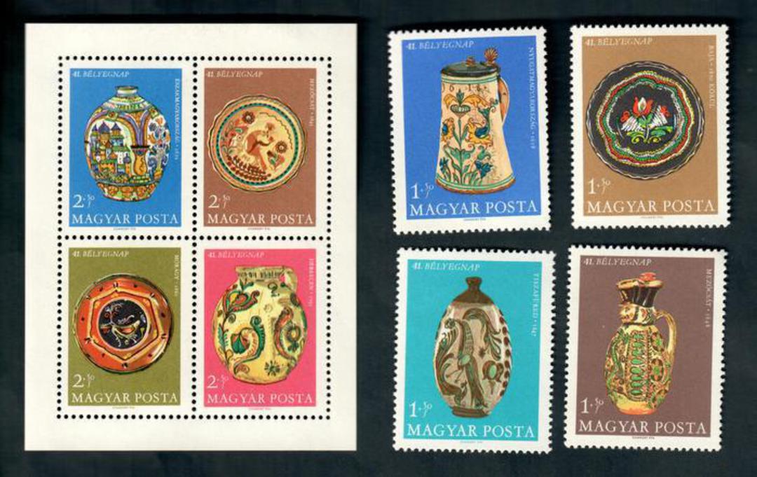 HUNGARY 1968 Ceramics. Set of 4 and miniature sheet. - 50117 - UHM image 0