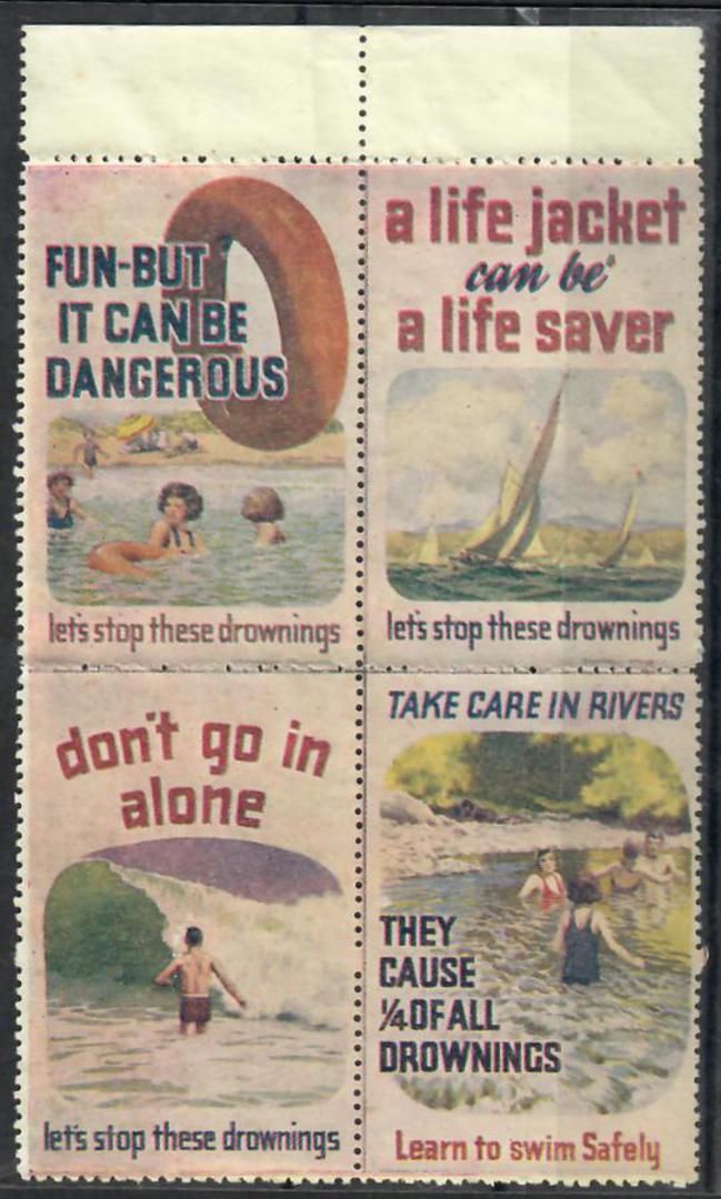 NEW ZEALAND 1955 Stop Drowning. Block of 4. - 25682 - MNG image 0