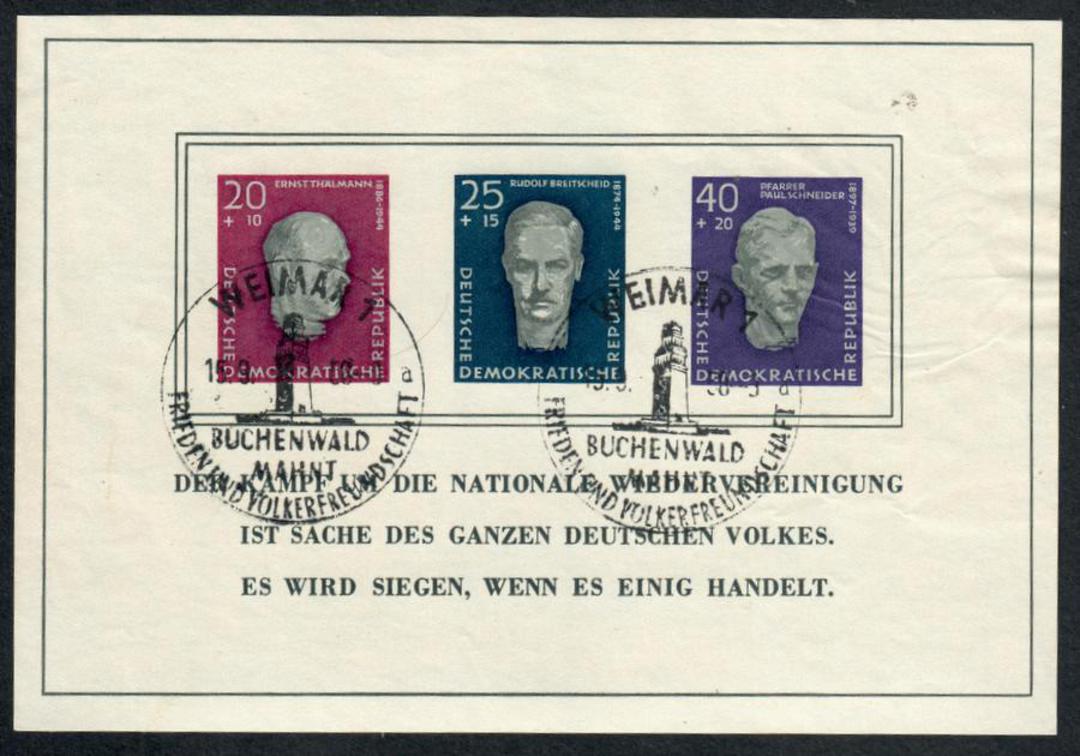 EAST GERMANY 1957 East German War Victims. Miniature sheet. - 50789 - FU image 0