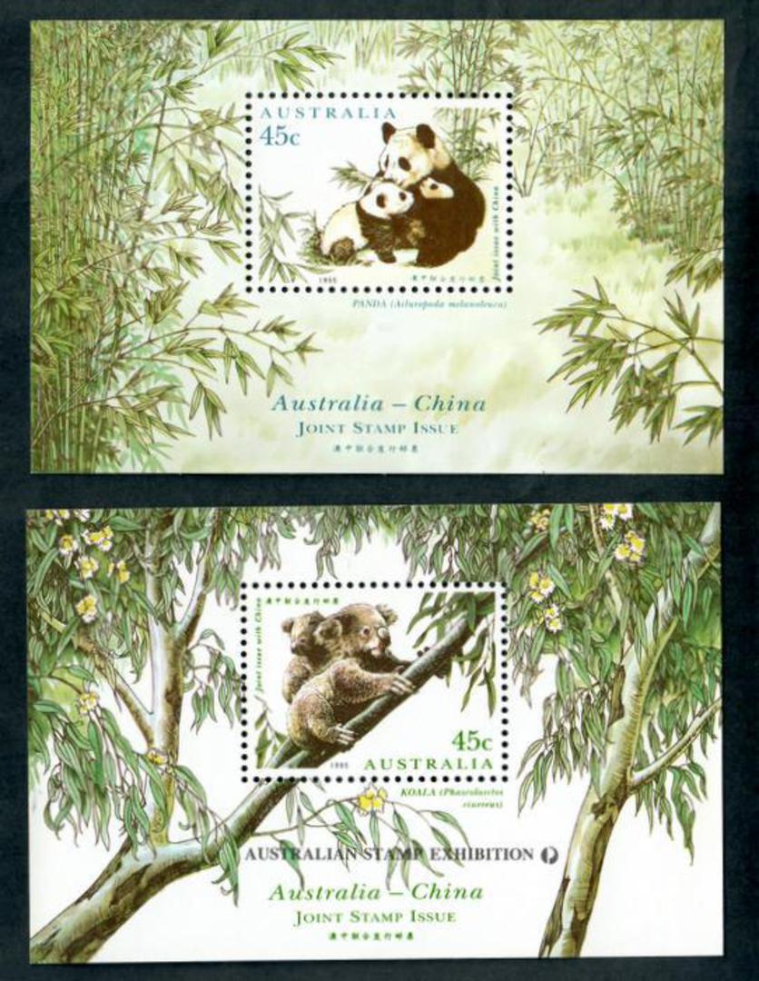 AUSTRALIA 1995 Joint issue with China. Endangered Species. Set of 2 miniature sheets and joined pair. . - 50632 - UHM image 0