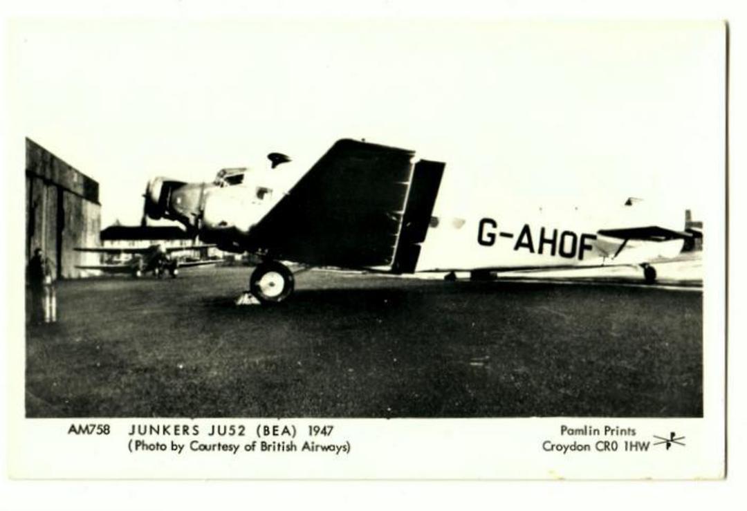 Real Photograph of B.E.A. Junkers JU52. - 40861 - Postcard image 0