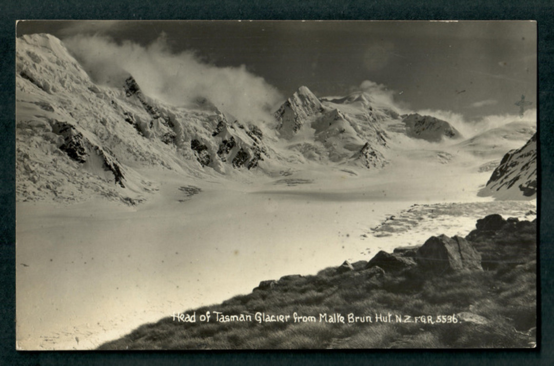 Real Photograph by Radcliffe. Head of Tasman Glacier from Malte Brun Hut. - 48870 - Postcard image 0