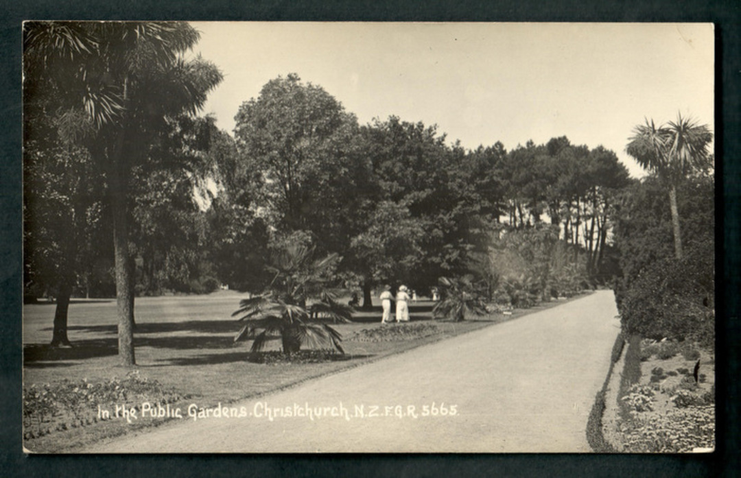 Real Photograph by Radcliffe of The Public Gardens Christchurch. - 48408 - Postcard image 0