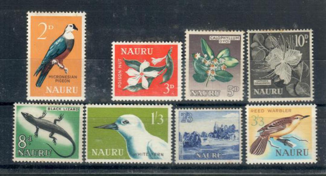 NAURU 1963 Definitives Birds and Flowers. Set of 8. - 20313 - LHM image 0