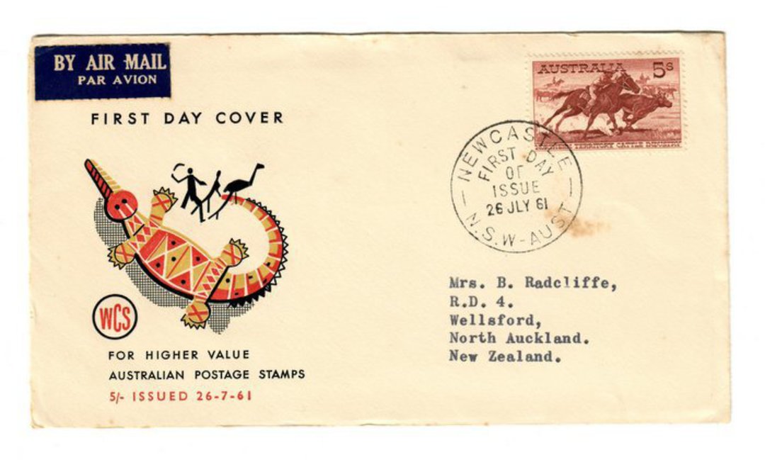 AUSTRALIA 1961 Definitive 5/- Stockman on first day cover. - 37454 - FDC image 0