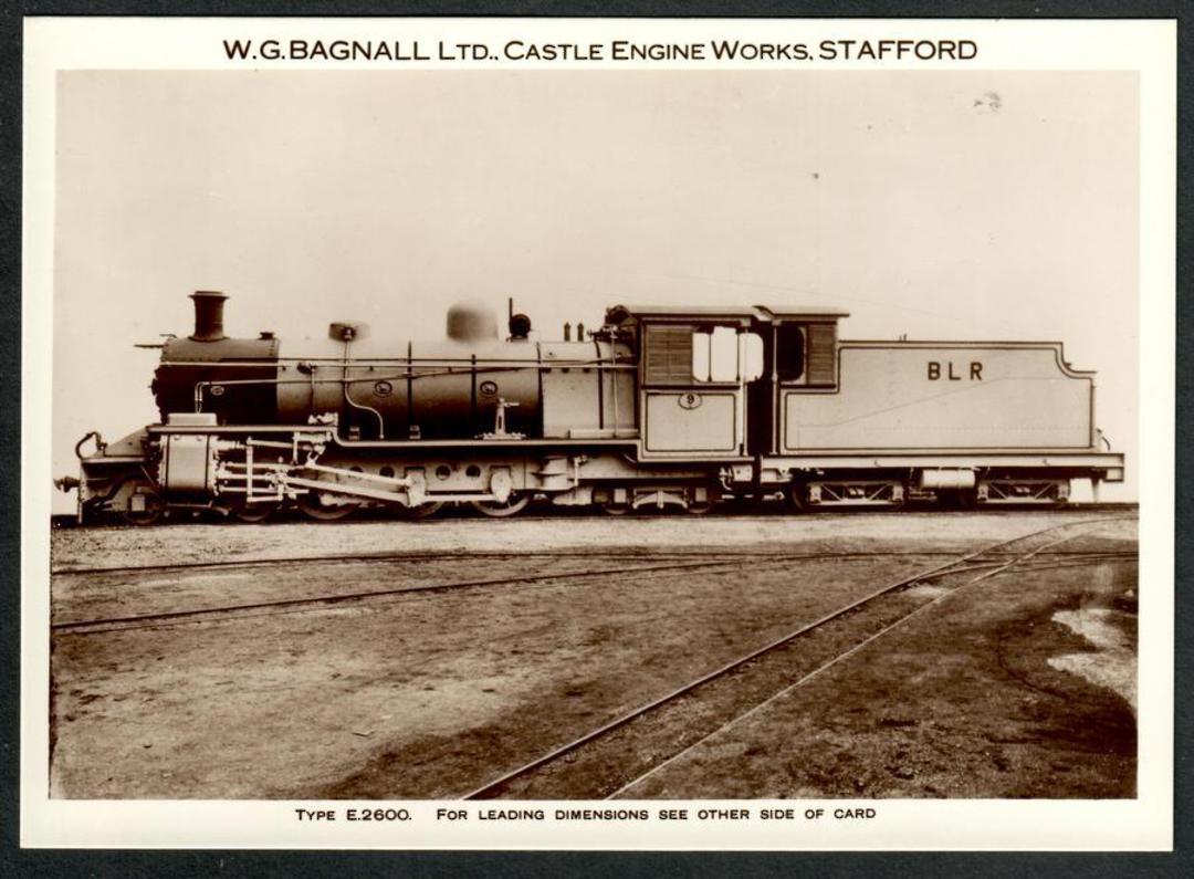 Steam Locomotive Manufacturers W G Bagnall Limited Quote card Type E2600. Fine photograph. - 440676 - Postcard image 0
