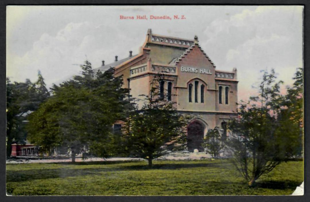 Coloured postcard of Burns Hall Dunedin. Small damage on one corner. - 49160 - Postcard image 0