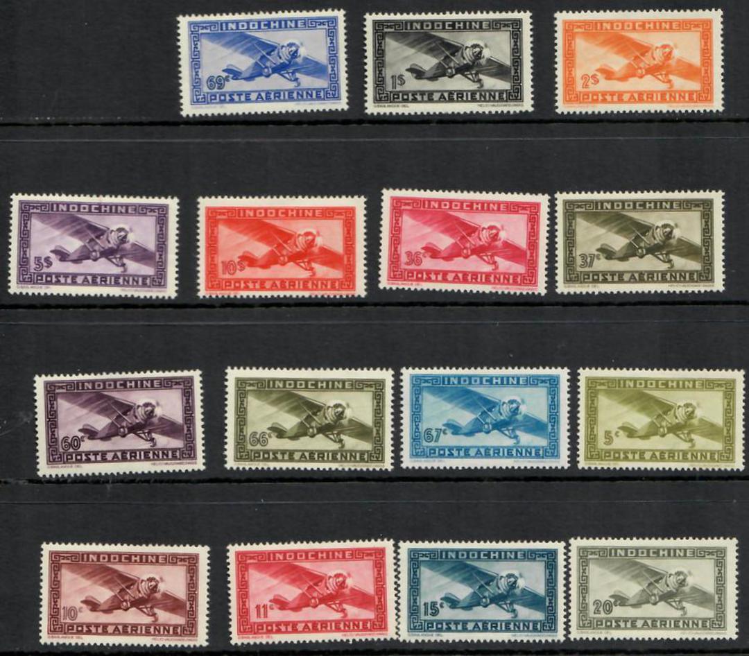 INDO-CHINA 1942 Air prepared by Petain Government but not released. Refer note in Stanley Gibbons after SG 218. Set of 15. - 253 image 0