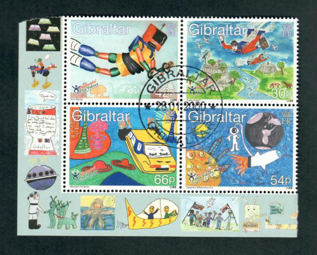 GIBRALTAR 2000 Children's Art. Block of 4. - 52434 - VFU image 0