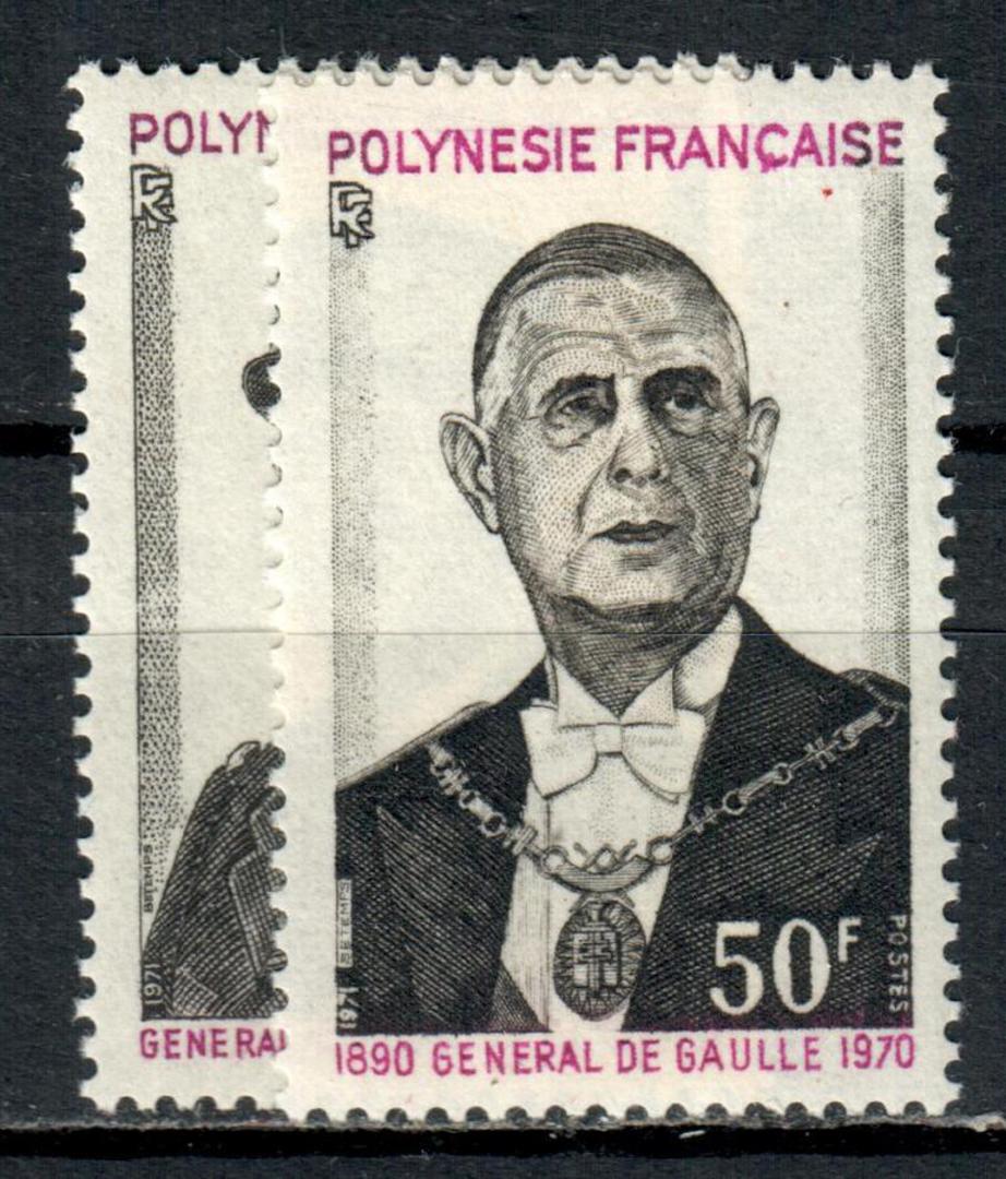 FRENCH POLYNESIA 1971 First Anniversary of the Death of General de Gaulle. Set of 2. - 75372 - UHM image 0