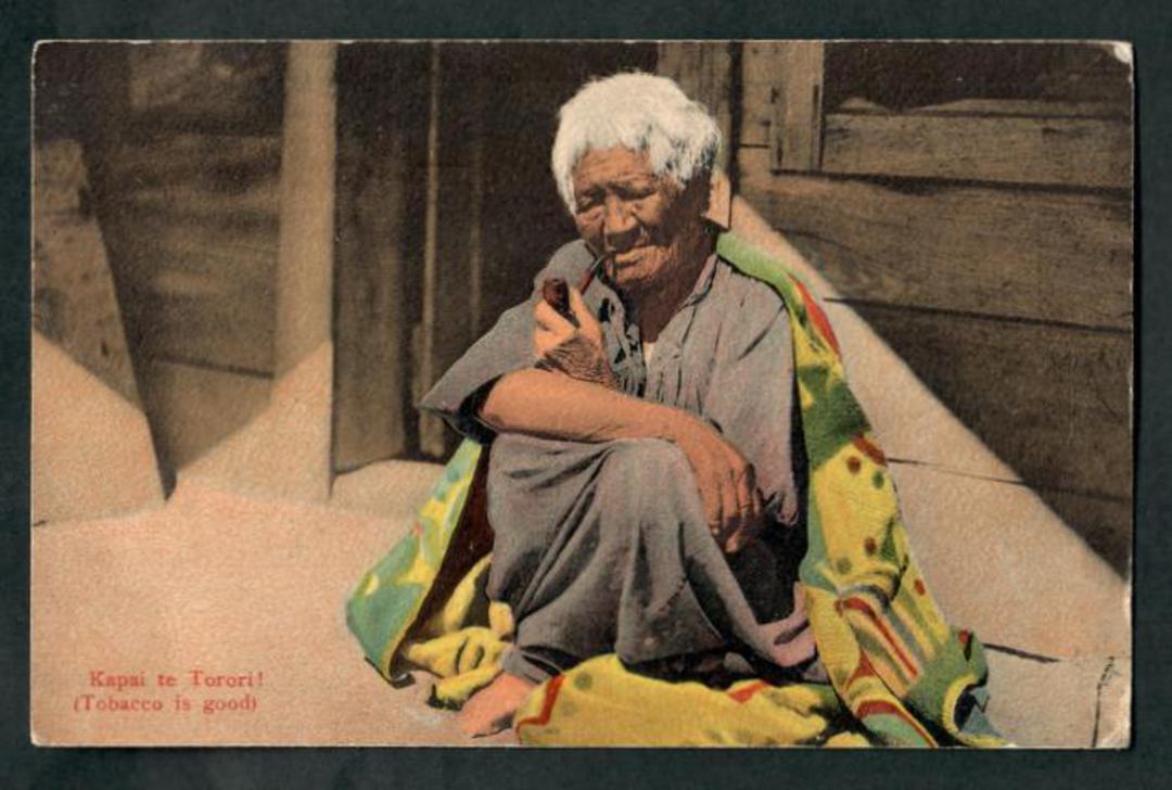 Coloured postcard. Kapai te Torori. (Tobacco is good). - 49659 - Postcard image 0