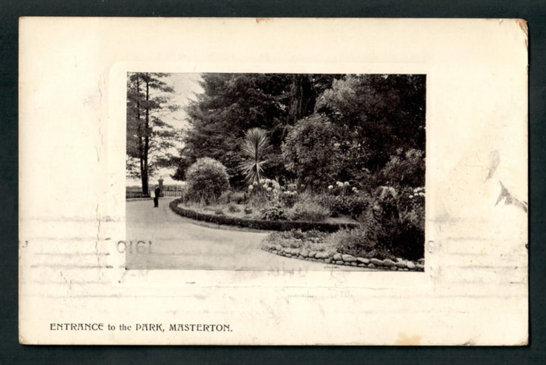 Real Photograph of the Entrance to the Park Masterton. - 47871 - Postcard image 0