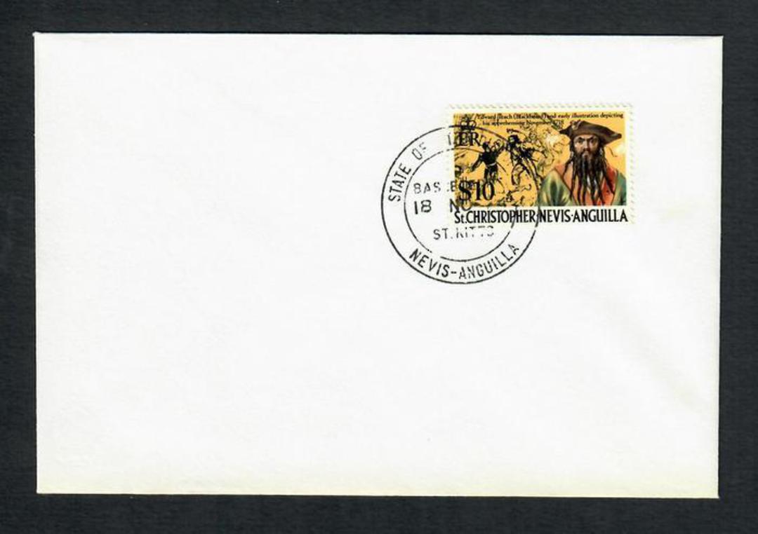 ST CHRISTOPHER NEVIS and ANGUILLA 1973 Definitive $10 re-issued on new Watermark on 18/11/74 on 'first day cover.' - 30651 - FDC image 0