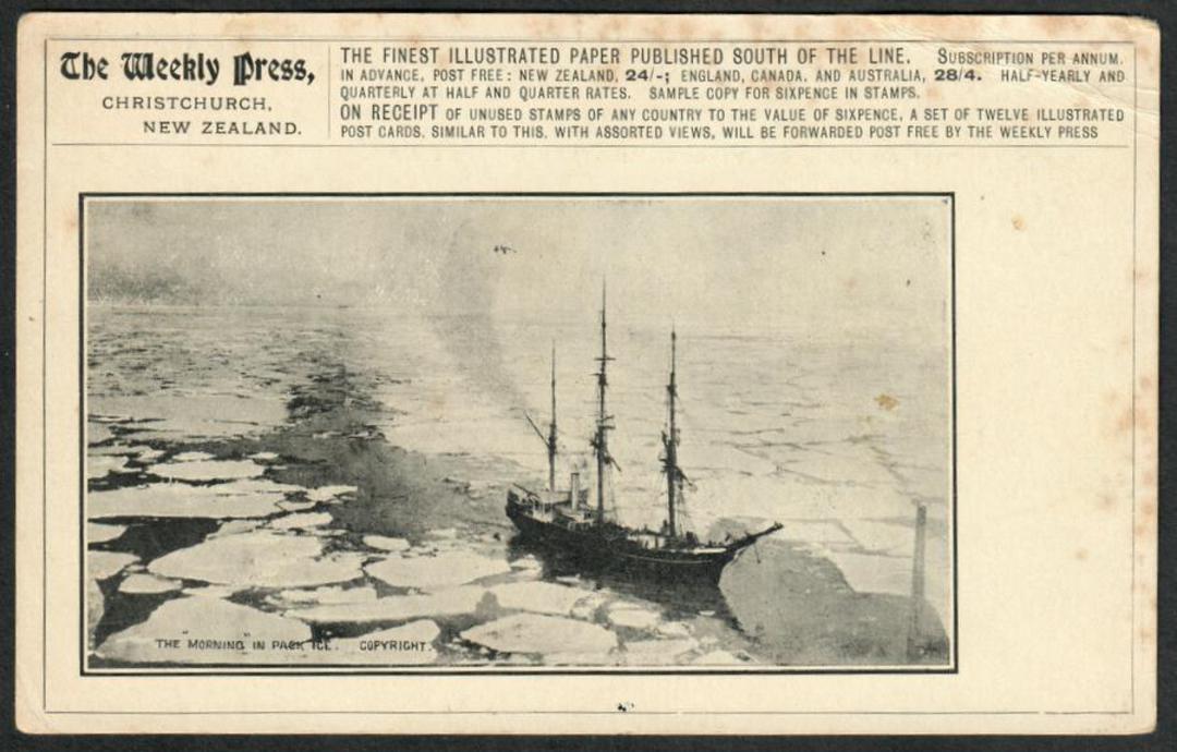 The Morning in the Pack Ice. Postcard. The Weekly News Christchurch. Some toning. - 41551 - Postcard image 0