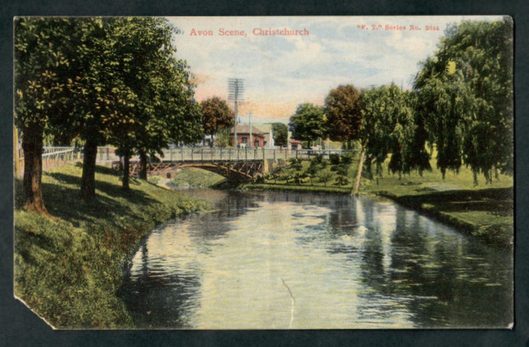 Coloured postcard of Avon Christchurch. One corner cut and a tear. - 48315 - Postcard image 0