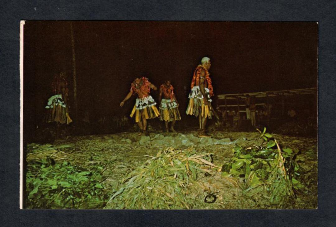 FIJI Coloured postcard of Fire Dance. - 43833 - Postcard image 0