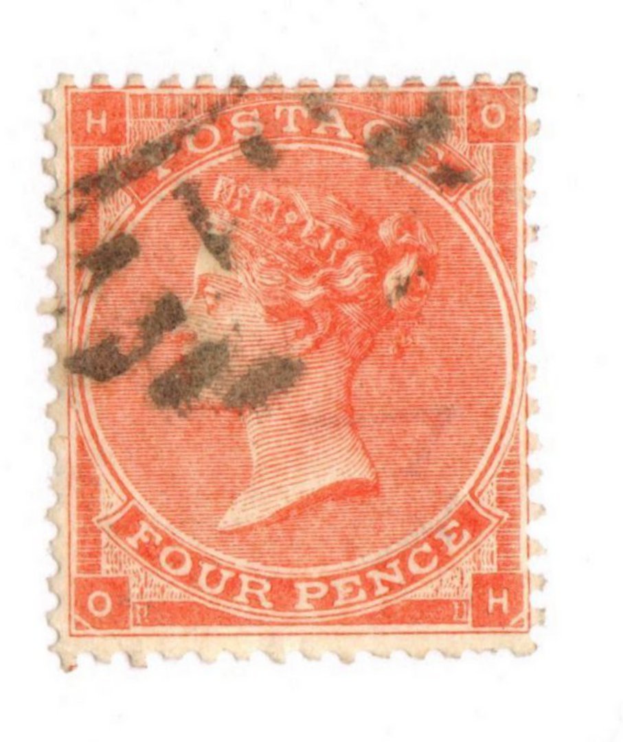 GREAT BRITAIN 1863 4d Pale Red.One nibbled perf at south. Centred slightly north.Good colour. Attractive. Hairlines stand out. - image 0
