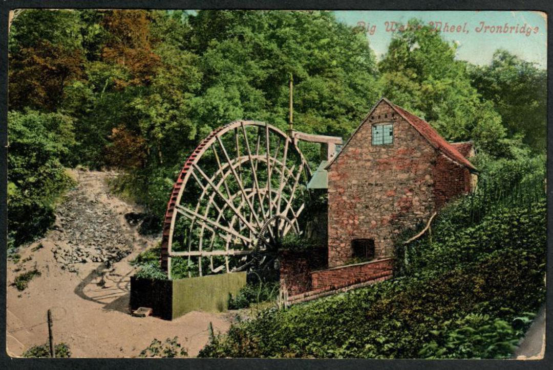 IRONBRIDGE The Big Wheel. Coloured Postcard. Posted from Madeley Salop to Southport 1905. - 243348 - Postcard image 0