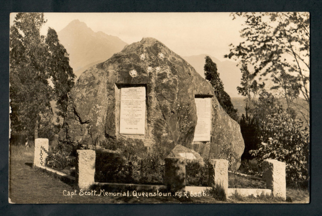 Real Photograph by Radcliffe of Capt Scott Memorial Queenstown. - 249445 - Postcard image 0