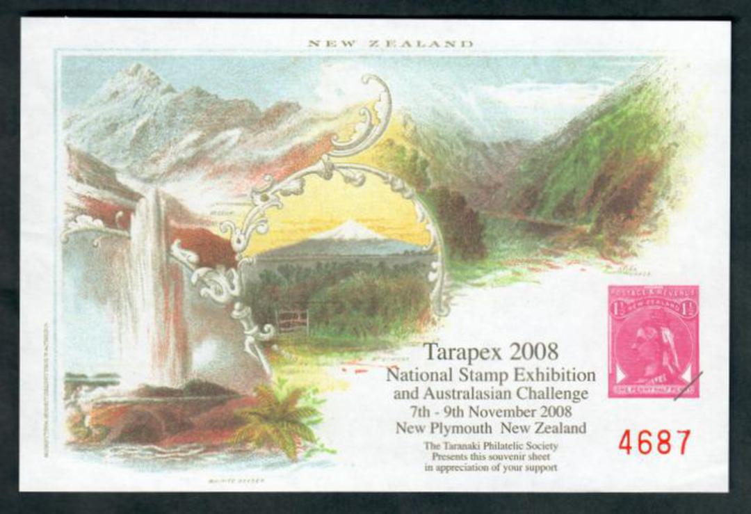 NEW ZEALAND 2008 Tarapex 2008 International Stamp Exhibition. Souvenir miniature sheet. - 50283 - UHM image 0