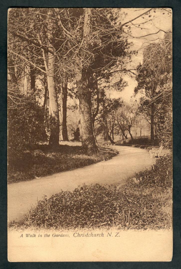 Early Undivided Postcard. Walk in the Gardens Christchurch - 48310 - Postcard image 0