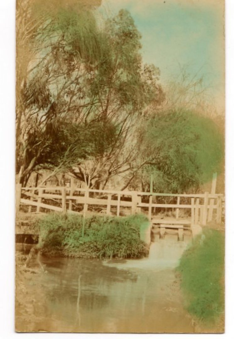 Tinted Real Photograph of stream Otaki. - 69529 - Postcard image 0