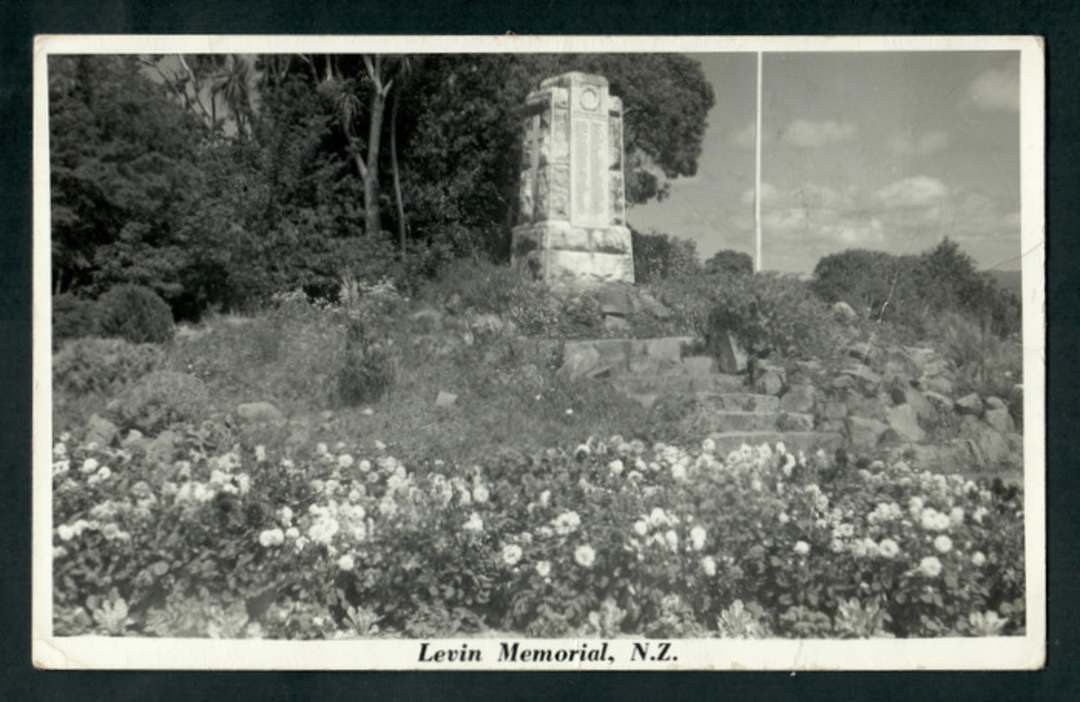 Real Photograph by N S Seaward of Levin Memorial. - 47316 - Postcard image 0