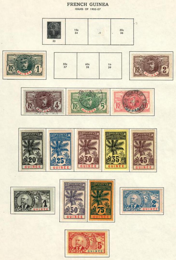 FRENCH GUINEA 1906 Definitives. Set of 15. All mint except 35 36 + 37. - 56001 - Mixed image 0