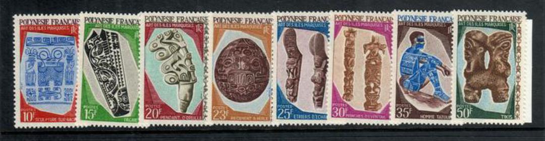 FRENCH POLYNESIA 1967 Ancient Art of the Marquesas Islands. Set of 8. Very lightly hinged. - 50646 - LHM image 0