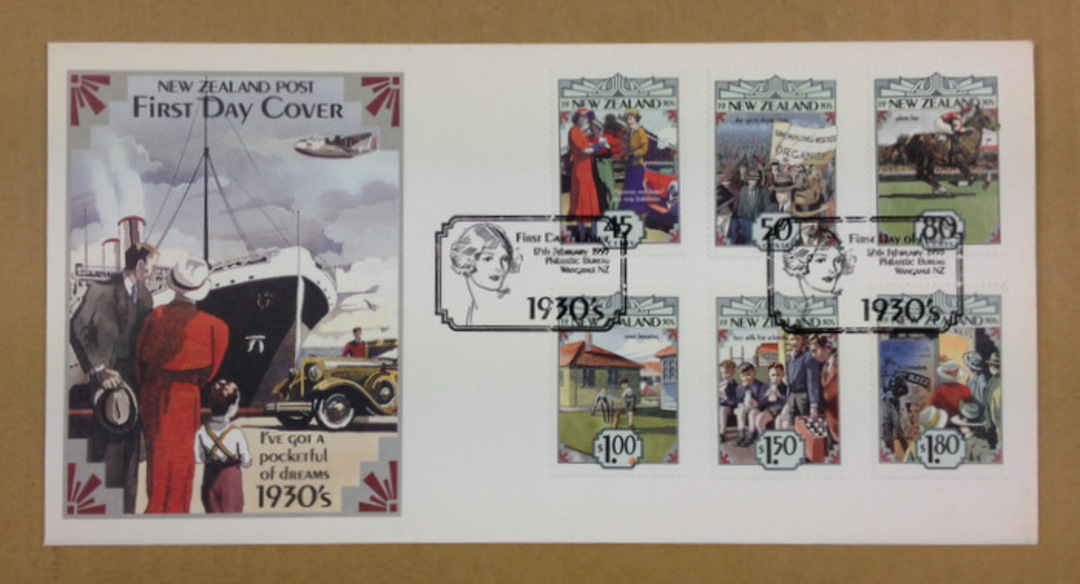 NEW ZEALAND 1992 Emerging Years. The 1930's. Set of 6 on first day cover. - 521081 - FDC image 0