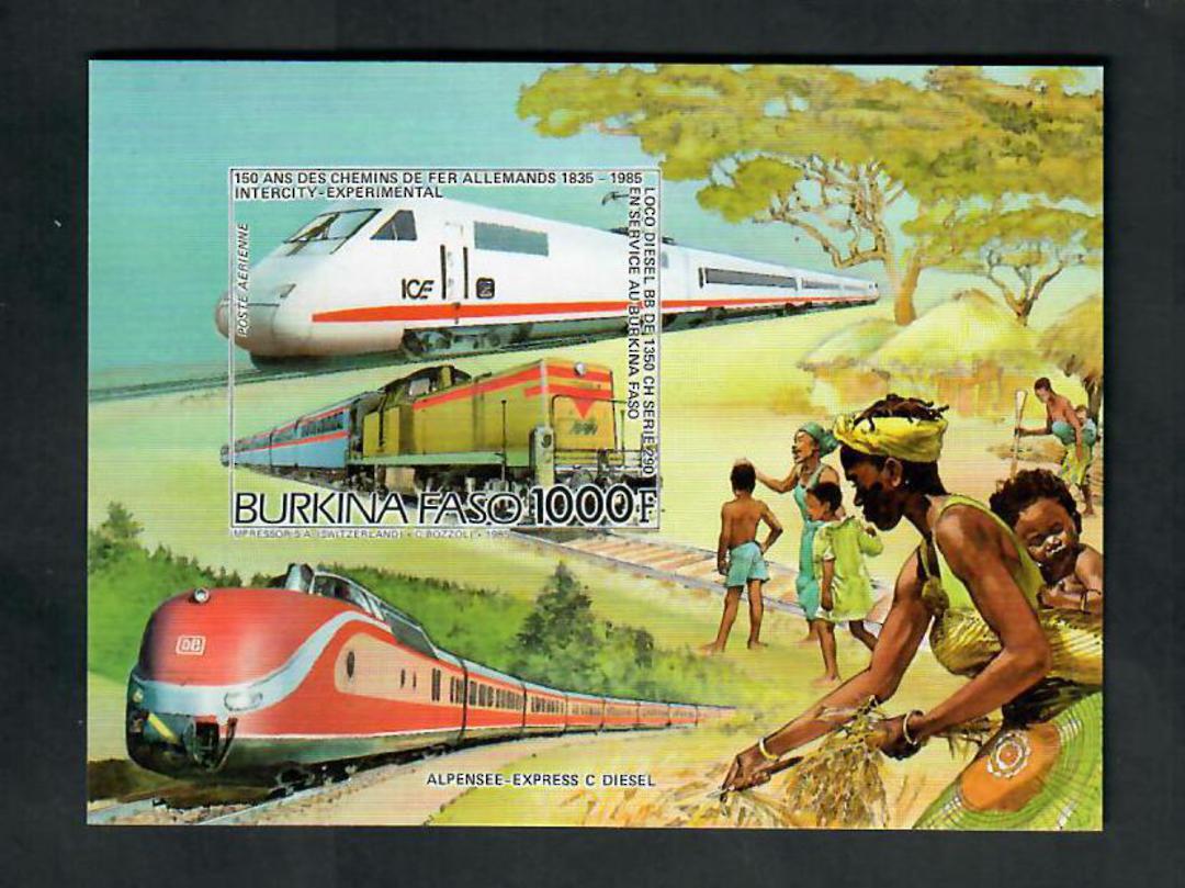 BURKINA FASO 1985 Trains. Miniature sheet. - 20509 - UHM image 0