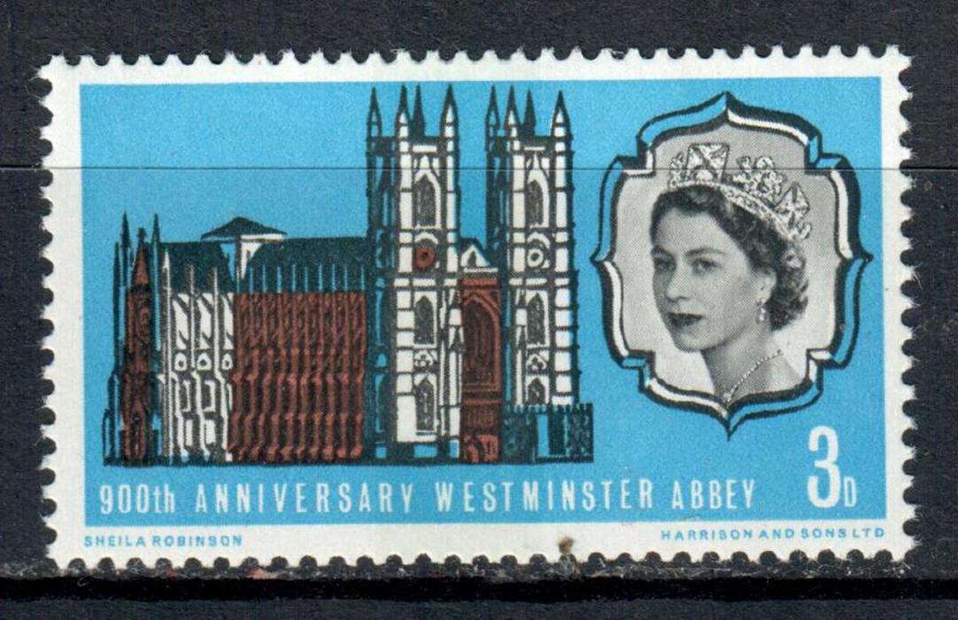 GREAT BRITAIN 1966 900th Anniversary of Westminster Cathedral 3d with phosphor bands. One the one stamp was phosphored. - 9089 - image 0