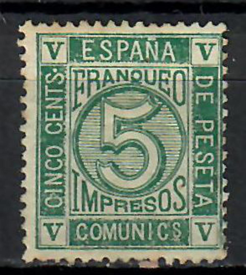 SPAIN 1872 Definitive  5c Green. Nice copy with hinge remains and original gum. - 71014 - Mint image 0
