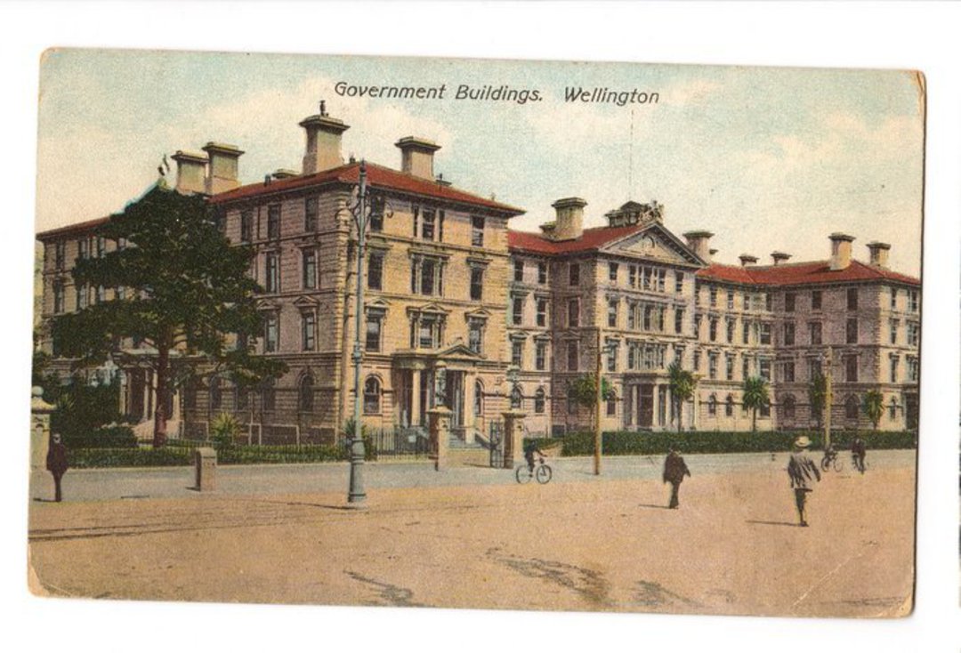 Coloured postcard of Government Buildings Wellington. - 47554 - Postcard image 0