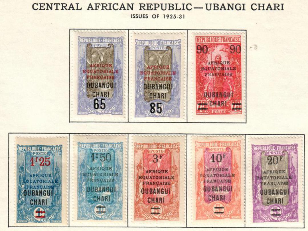 UBANGI-SHARI 1925 Surcharges. Set of 8. - 56081 - Mint image 0