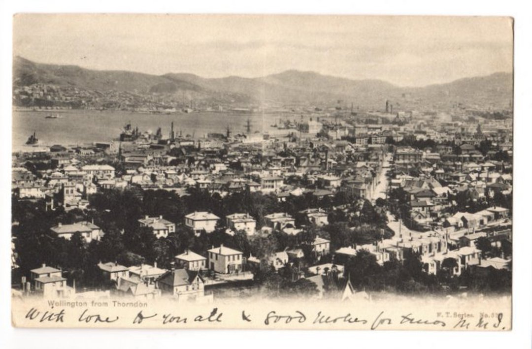 Early Undivided Postcard of Wellington from Thorndon. - 47823 - Postcard image 0