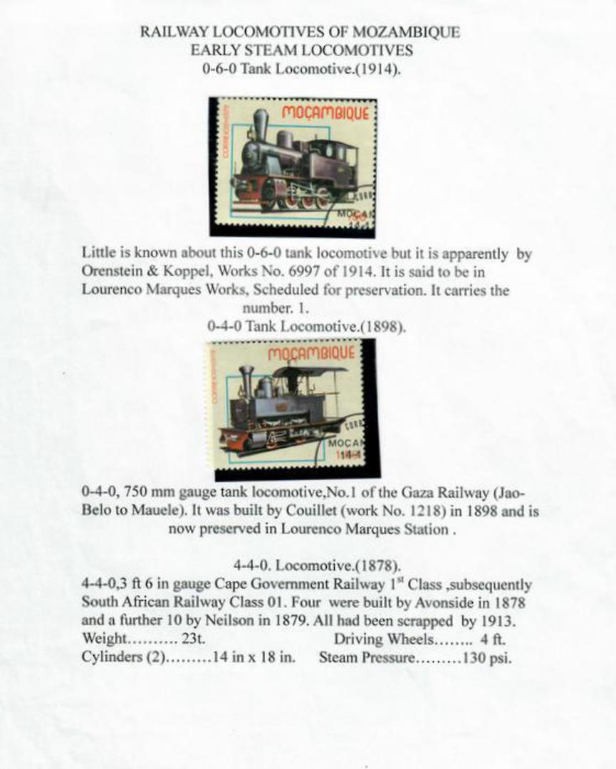 MOZAMBIQUE 1979 Railway Locomotives of Mozambique. Set of 4 written up. - 51136 - Mixed image 0
