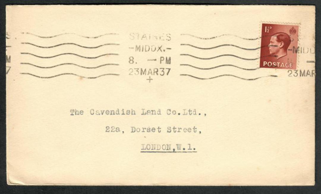 GREAT BRITAIN 1937 Internal letter Edward 8th 1½d. - 35231 - PostalHist image 0