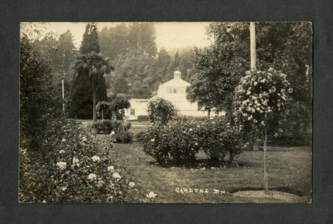 Early Undivided Real Photograph of Gardens Dunedin. - 49245 - Postcard image 0