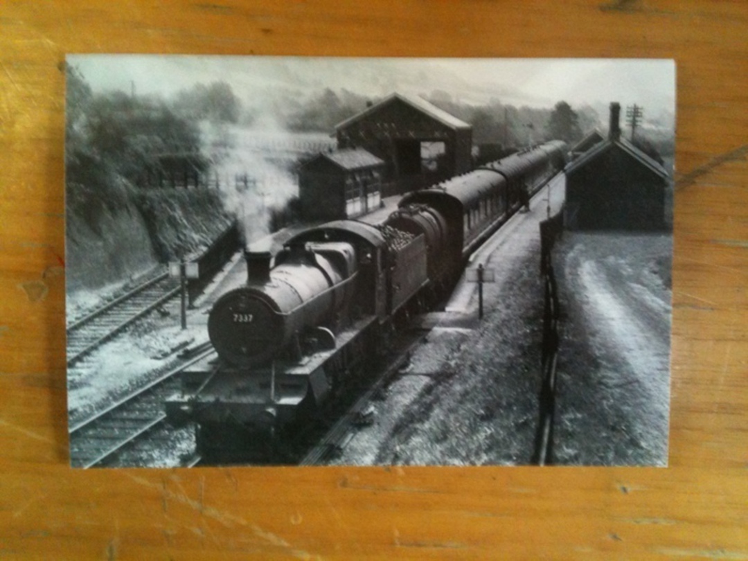 Postcard from the Railway around Exmoor series. Reproductions of old Real Photographs. Western Region 7337 with a train from Tau image 0