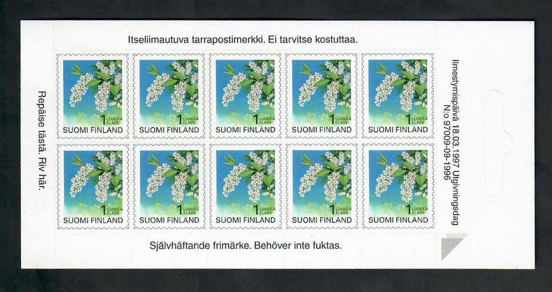 FINLAND 1997 Provincial Plants. Bird Cherry (Birkalund). 1 Klass (2m80) Multicoloured. Self Adhesive. Sheet of 10. - 20241 - UHM image 0