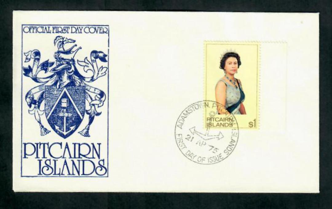 PITCAIRN ISLANDS 1975 Definitive $1 Elizabeth 2nd on first day cover. Difficult to obtain. - 30598 - FDC image 0