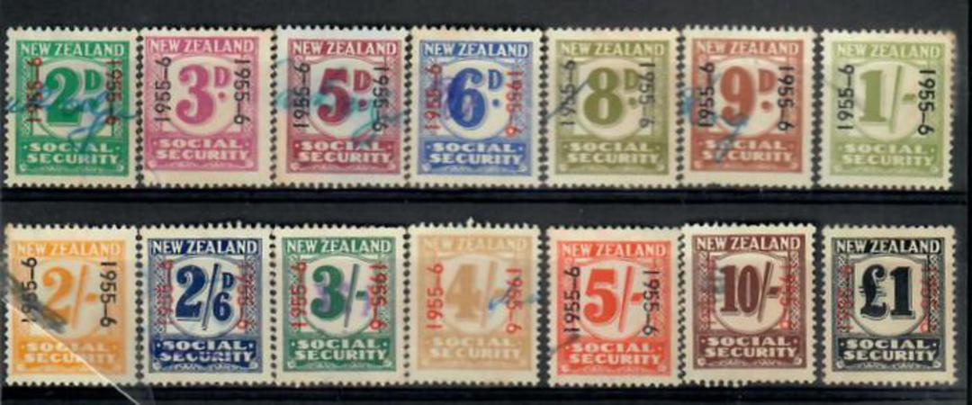 NEW ZEALAND 1955-1956 Wage Tax. 14 values of the set. A couple are mint. - 21695 - Fiscal image 0