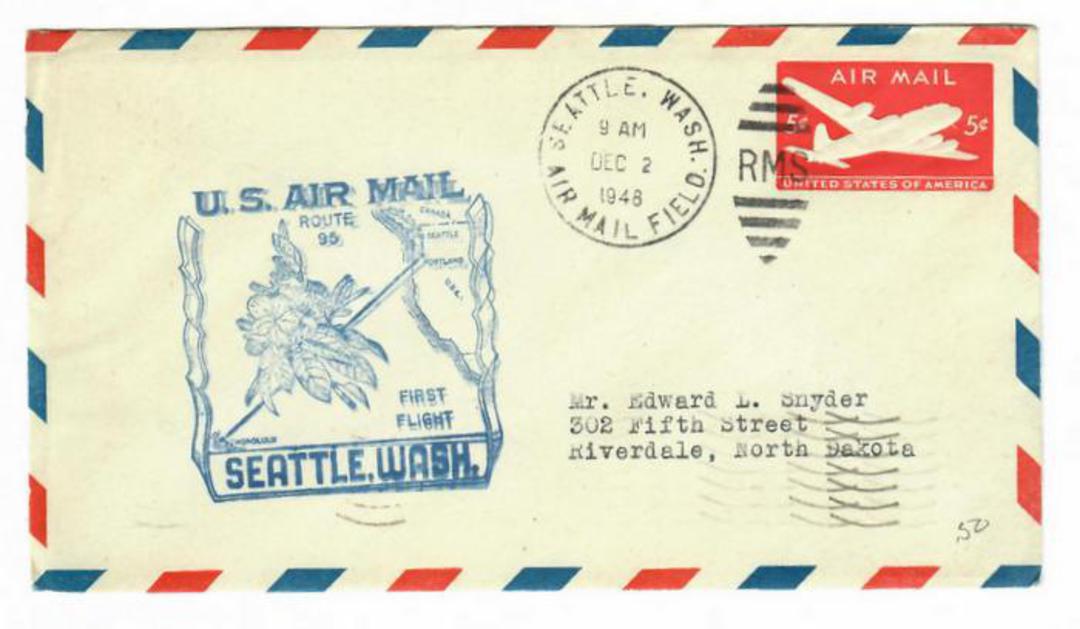 USA 1938 First Flight Cover Route AM 55 from Seattle Washington. - 31051 - image 0