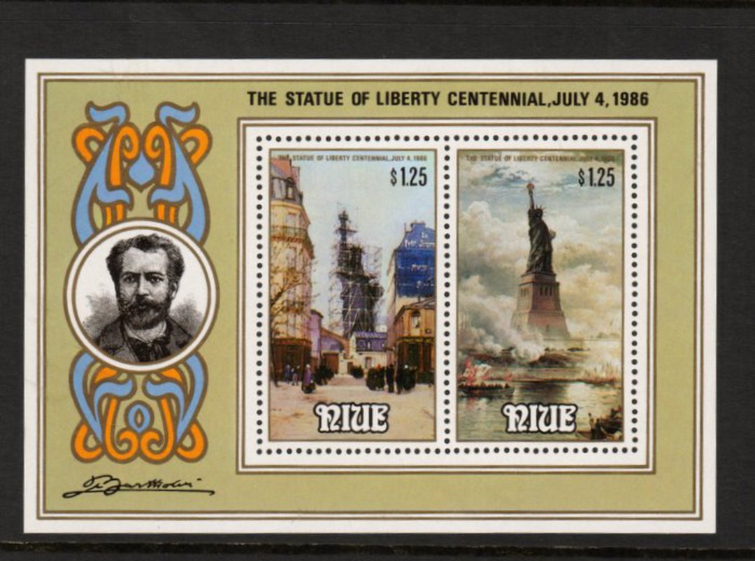 NIUE 1986 Centenary of the Statue of Liberty. Set of 2 and miniature sheet. - 56124 - UHM image 0