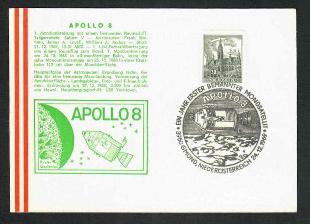 AUSTRIA 1969 Apollo 8. Special Postmark. - 30885 - PostalHist image 0