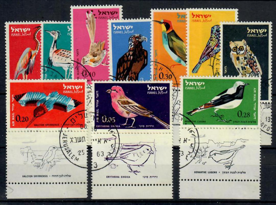 ISRAEL 1963 Birds. Set of 10 with tabs. - 23504 - VFU image 0